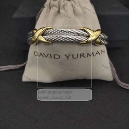 Bangle David Yurma X 10MM Bracelet for Women High Quality Station Cable Cross Collection Vintage Ethnic Loop Hoop Punk Jewelry Band 2de