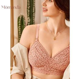 Maternity Intimates MOMANDA Sleeveless Chest Pulling Bra for Pregnant Women Wireless Lace Sexy Underwear Womens Nursing Integrated DD E F d240517