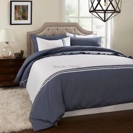 Bedding Sets 300Thread Count Quilt Cover Set White With Light Blue