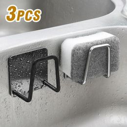 Kitchen Storage Sink Sponge Holder Self-Adhesive Stainless Steel Drainage Drying Wall Hook Accessories Organiser