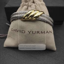 Bangle David Yurma X 10MM Bracelet for Women High Quality Station Cable Cross Collection Vintage Ethnic Loop Hoop Punk Jewellery Band 45f