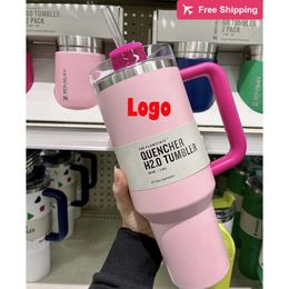 Sell Well Original Stock 40oz Stainless Steel H20 Tumbler Flamingo Newships Same Day Support Dr stanliness standliness stanleiness standleiness staneliness R77K