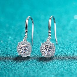 Dangle Earrings Silver Excellent Cut Total 1-2 Carat Diamond Test Passed Good Clarity D Colour White Moissanite Drop 925 Jewellery