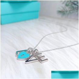 Pendant Necklaces Classic Love Blue Enamel Necklace Luxury S925 Sier Womens Jewelry Gift Factory Wholesale And Retail Drop Delivery Pe Dhyjp