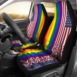 Car Seat Covers Gay Pride American Flag Gifts LGBTQ Pride-Car Accessories Gift For Her Custom Made
