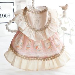 Dog Apparel Lolita Princess Dress Pet Clothes Cat Lace For Dogs Clothing Small Print Cute Thin Spring Summer Sweet Boy Girl Chihuahua