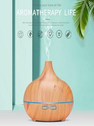550ml Ultrasonic Humidifier Wood Grain Aroma Diffuser Essential Oil Diffuser Aromatherapy mist maker with LED Light DHL ship6645530