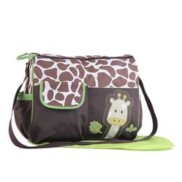 Diaper Bags Fashion cartoon giraffe mommy bag large capacity multifunctional oblique span one shoulder mother-and-baby bag diaper bag Y240515
