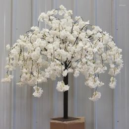 Decorative Flowers 10pcs 100cm High Artificial Cherry Tree Simulated Plants Fake And Trees Living Room El Wedding Decoration
