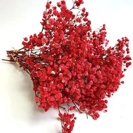 Decorative Flowers Red Baby's Breath Dried Vase Home Decor Vintage Romantic Versatile Flowers.Holiday Themes And DIY Crafts Year