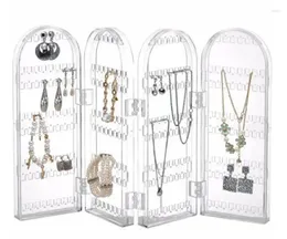 Storage Boxes Earring Organizer/Jewelry Holder Display Rack Stand Dangle And Hoop Earrings Fans Panels Folding Stud