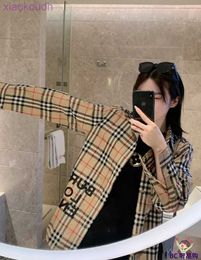 AA Bbury Fashion Clothing Men and Women New Plaid Shirt High Quality Sleeve new classic side letter print plaid contrasting color shirt for men and women