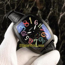 New Crazy Hours 8880 CH NR COL DRM Colour Dreams PVD Black Automatic Black Dial Mens Watch Leather Strap Gents Wristwatches6338069