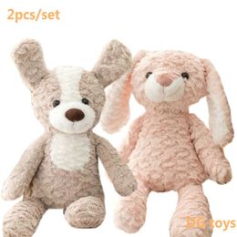2Pcs/set High Quality Long legs Stuffed Animals Dogs Bear Pink Bunny Big Ear Elephant Baby Appease Doll for Kids Birthday