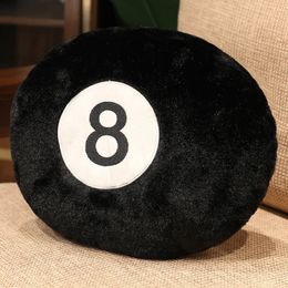 Realistic Billiards 8 Ball Plush Pillow Stuffed Soft Simulation Eight Balls Toy Pool Players Home Decor Sofa Cushion Boy Gift 240516