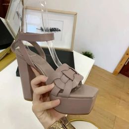 Sexy Summer Sandals High Heel Platform Shoes Slingback Genuine Leather Custom Gladiator Women Top Quality 2024 306 d 1a60