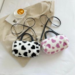 Storage Bags Plush Soft Crossbody Love Heart Fashion Shoulder Bag Portable Hand Autumn Winter Ladies Purses