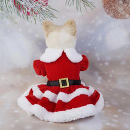 Dog Apparel Easy To Take Off Pet Dress Machine Washable Adorable Santa Claus Costume Easy-to-wear For Christmas