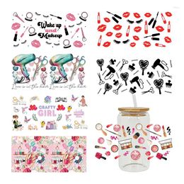 Window Stickers Makeup Themed UV DTF Transfer Sticker For The 16oz Libbey Glasses Wraps Cup Can DIY Waterproof D14013