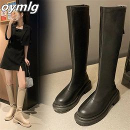 Boots Long Tube Thick-soled Women's 2024 Fashion Casual Rider High-tube Mid-heel Motorcycle Knee High