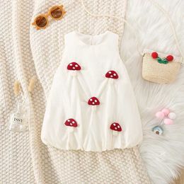 Girl's Dresses Summer New Baby Girls Dress Birthday Party Dress Ducklings | Mushroom | Strberry Decorated Tank Top Sweet Princess Dress Birth