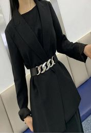 Belts Ladies Fashion Elastic Belt Personality Punk Gold And Silver Buckle With Dress Pants Coat Suit Temperament Waist Seal Waistb7582072