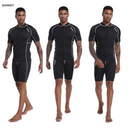 1.5MM/3MM CRSC Neoprene wetsuit Men Split Short Sleeve Shorts Diving Surfing Suit Womens Sun Protection Warm Swimming Suit 240507