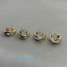 Luxury gold Carttrrie earrings Precision Edition Ear Shot New Product Smooth Tri Color Earrings for Womens Light Luxury Design