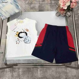 Top outdoor Tracksuits baby clothes high quality KIds Sets Size 100-150 CM 2pcs Cartoon animal print sleeveless T-shirt and shorts July17