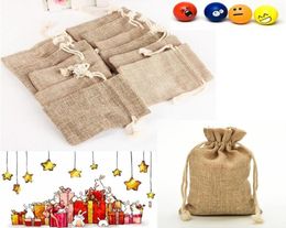 Burlap Jute Sacks Vintage Weddings Parties Favor With Drawstrings Gift Bags Packaging Bag Christmas Party New Arrival2539653