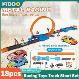Diecast Model Cars Racing toys track stunts racing wheels DIY track kit assembly model 18 pieces boys and girls childrens gifts childrens Christmas gifts WX