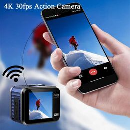 Sports Action Video Cameras 4K 30fps WiFi action camera ultra-high definition remote control mini waterproof camera motorcycle helmet sports camera J240514