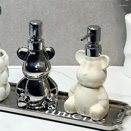 Liquid Soap Dispenser WHYOU Creative Ceramic Bear Dispensers Body Wish Shampoo Emulsion Bottle Latex Bathroom Accessories Set Wedding Gift