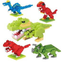 Blocks Mini Diamond Building Block Dinosaur Model Tyrannosaurus Rex Triceratops Mini Assembly Toy Childrens Education Gift WX