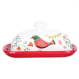 Plates Ceramic Butter Box Plate Dish Cookie Tray Cover Dessert Display Designed Chic Serving Air Tight Bread Container