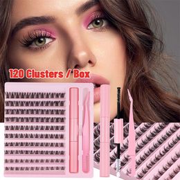 120 Clusters 8mm-16mm Full lashes segmented Thin Band Soft simulation persistent Curling lashes with combo pack Multi-scenario application