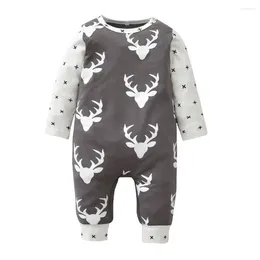 Clothing Sets Baby Girl One Piece Romper Onesie Clothes Set For Borns Cute Deer Printing Long Sleeve Infant Jumpsuit Playsuit Outfit