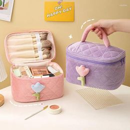 Storage Bags Travel Cosmetic Bag Portable Makeup Organizer Box With Side Pockets For Girls Vanity Home Camping Gym Lovely