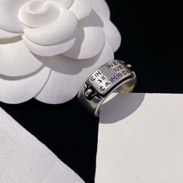 2024 Luxury quality charm punk band ring with words in silver plated have stamp box PS3645B