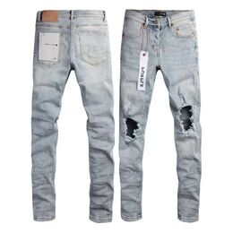 Purple Jeans Mens Luxury Jeans Designer Jeans Pant Stacked Trousers Biker Embroidery Ripped For Trend Size Jeans Men Tears European Jea E A
