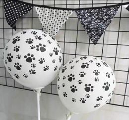 Black Dog Paws Ballonnen Latex Ball Bare Footprint Dot Printed Thicken Air Balloons Birthday Party Decorations Supplies Kids Toy1021154