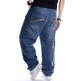 Hip Hop Jeans Men's Fashion Loose Embroidered Long with Plus Size Fat Guy Street Dance Skateboard Pants M516 83
