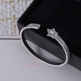 designer bracelet gold bangle channelism Five pointed Star Water Diamond Adjustable Opening Bracelet Premium Feel Brass LAUI