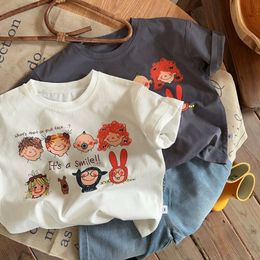 Summer Boys T-shirts Cartoon Print Tops for Kids Short-sleeve Children Tees Girls Blouse Toddler Outfits Baby Clothing L2405