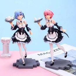 Action Toy Figures 18cm Anime Figure Twin maid Different World pajamas Girl PVC Action Desktop ornaments Collection Vehicle chassis gifts Y240516