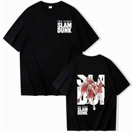 Men's T-Shirts Japanese Anime Slam Dunk T-Shirt For Men Summer Unisex Sakuragi Hanamichi Printing Short Slve Clothing T240515