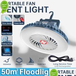 Other Home & Garden New 2In1 Led Tent Fan Waterproof Rechargeable Cam Ceiling Light Portable Hiking Lamp With Hanging Hook Cooling Dro Dhcku