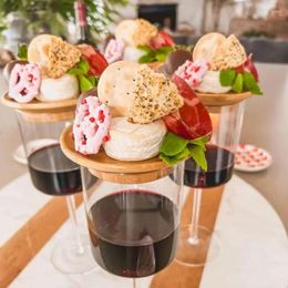 Plates Wine Glass Topper 4pcs Decorative Coasters For Appetizers Round Home Party