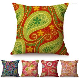 Pillow Paisley Cover Bohemian Style Cotton Linen Square For Sofa Home Decorative Throw Pillows