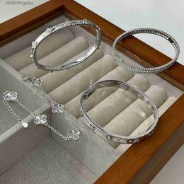 Seiko original Kartiere bracelets women counter quality S925 Sterling Silver Matching Full Diamond Narrow Kaleidoscope Bracelet Full Sky Star Bracelet Clover